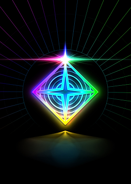 Neon Sacred Geometry Glyph