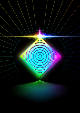 Neon Geometric Glyph Sign