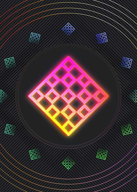 Neon Geometric Glyph Sign