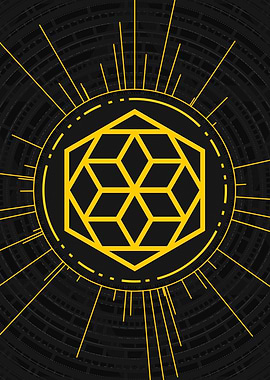 Yellow Glyph Mandala Rune