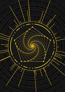 Gold Sacred Geometry Glyph