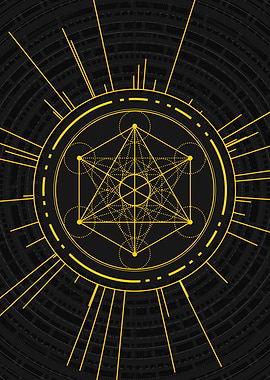 Gold Sacred Geometry Glyph