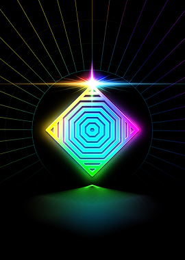 Neon Sacred Geometry Glyph