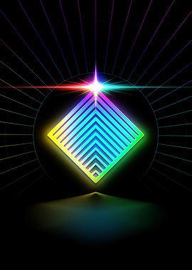 Neon Geometric Glyph Sign