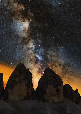Milky way and mountains