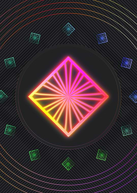 Neon Geometric Glyph Sign