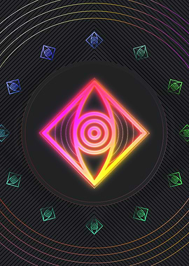 Neon Sacred Geometry Glyph