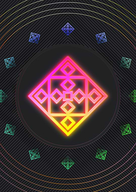 Neon Sacred Geometry Glyph