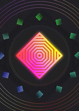 Neon Geometric Glyph Rune
