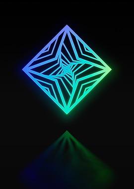 Neon Geometric Glyph Sign