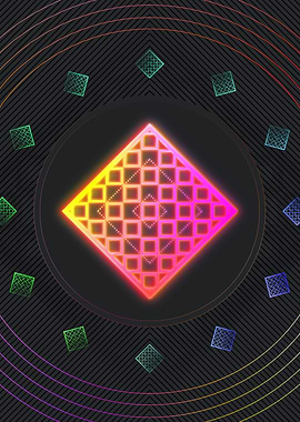 Neon Sacred Geometry Glyph