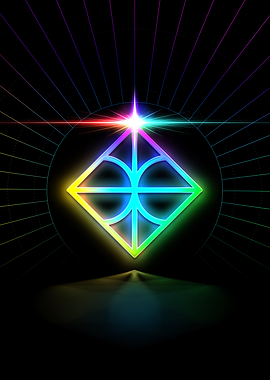 Neon Sacred Geometry Glyph
