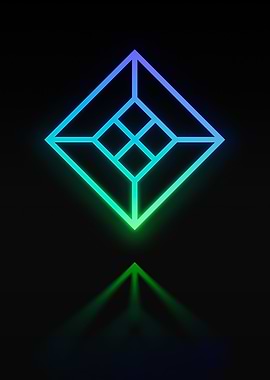 Neon Geometric Glyph Sign