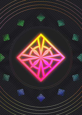 Neon Glyph Mandala Rune