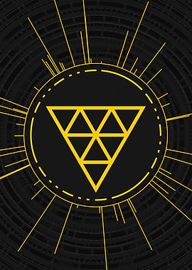 Gold Sacred Geometry Glyph