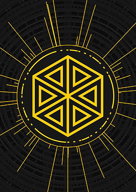 Gold Glyph Mandala Rune