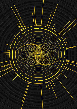 Gold Sacred Geometry Glyph