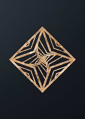 Gold Geometric Glyph Rune