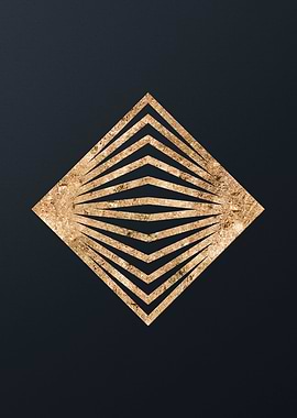 Gold Geometric Glyph Sign