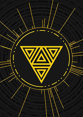 Gold Glyph Mandala Rune