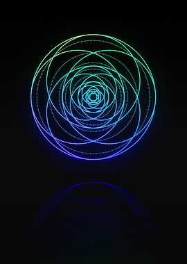 Neon Sacred Geometry Glyph