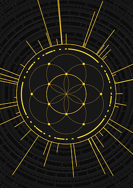 Gold Sacred Geometry Glyph