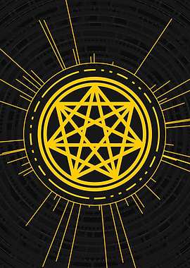 Yellow Glyph Mandala Rune