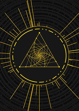 Gold Sacred Geometry Glyph