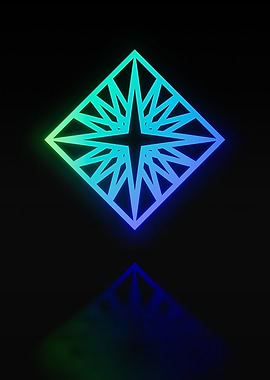 Neon Sacred Geometry Glyph