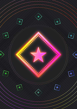 Neon Geometric Glyph Sign