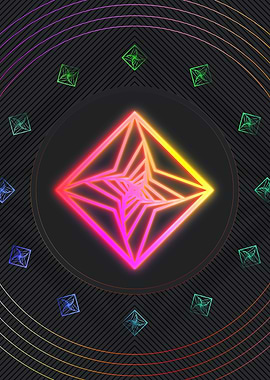 Neon Sacred Geometry Glyph