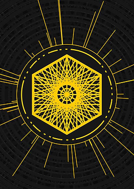 Yellow Glyph Mandala Rune