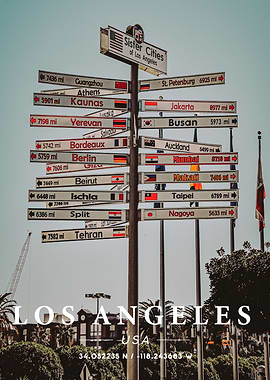 Los Angeles Coordinate Art