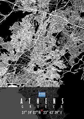 Athens Map Greece