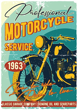 Vintage Motorcycle Poster