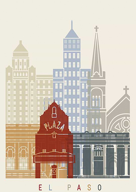 El Paso skyline poster