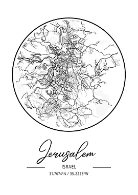 Jerusalem City Map Israel