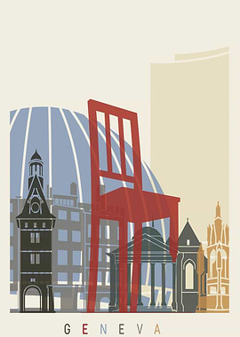 Geneva skyline poster