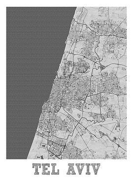 Tel Aviv City Map Israel
