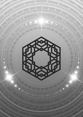 Gray Geometric Glyph Sign