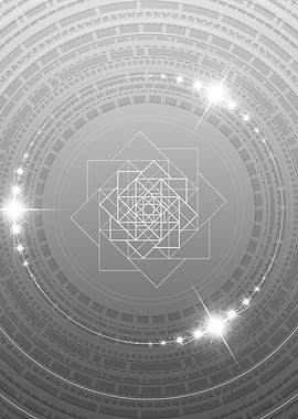 Gray Sacred Geometry Glyph