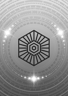 Gray Geometric Glyph Sign