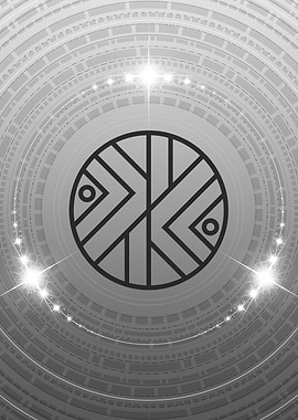 Grey Geometric Glyph Rune