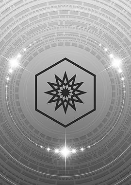 Grey Geometric Glyph Rune