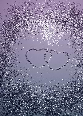 Lavender Navy Blue Hearts