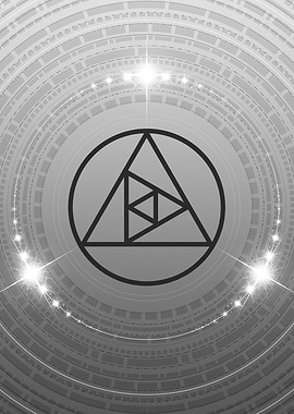 Grey Geometric Glyph Rune