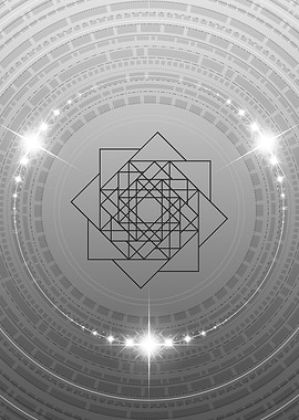 Gray Sacred Geometry Glyph