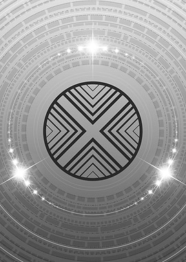 Gray Geometric Glyph Sign