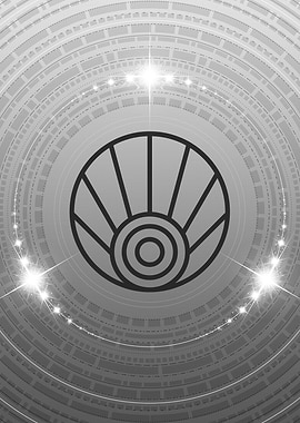 Gray Geometric Glyph Sign