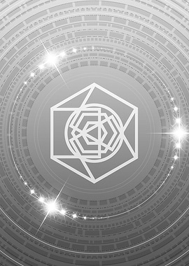 Grey Sacred Geometry Glyph